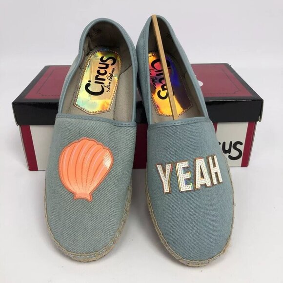 Circus by Sam Edelman Womens Leni Shell Yeah Espadrille Flat Shell Yeah Blue 8M - Picture 3 of 7